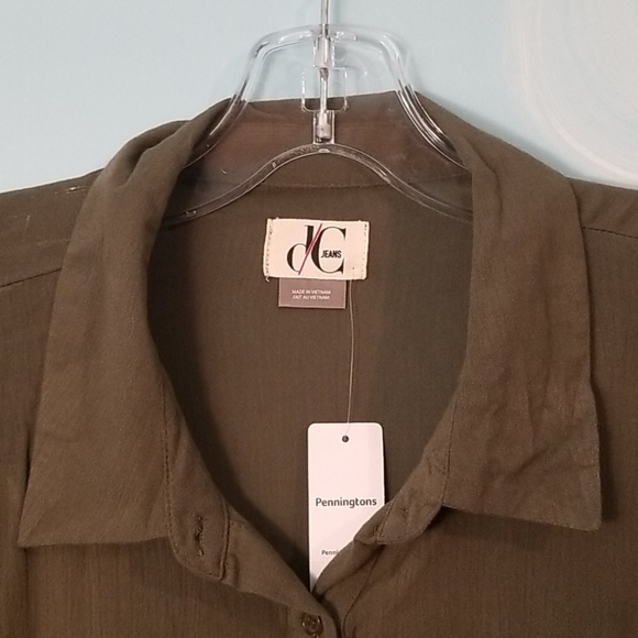 Green long sleeve button up shirt 1X NWT - Picture 6 of 12